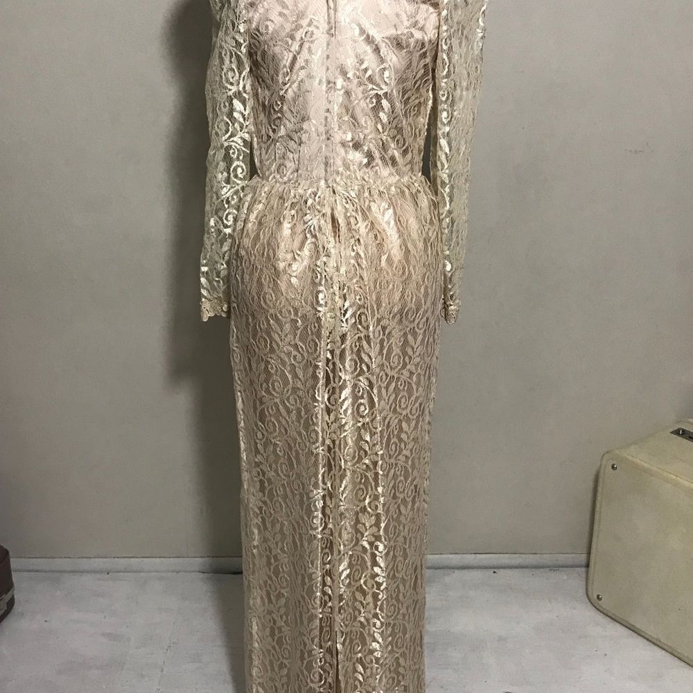Alicia Maxi Lace Vintage Dress sz 16 - Picture 5 of 9